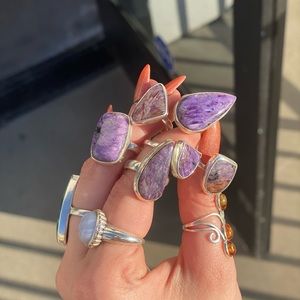 💜Charoite💜Rings! Sizes 5-9 available: 925 Sterling Silver, Charoite.